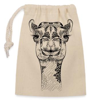 Chameau décoratif avec une touche orientale - Sac cadeau en coton avec cordon (14 x 20 cm) - nature - Devant