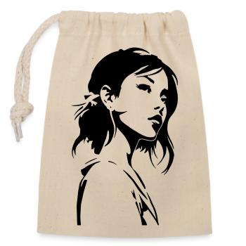 Grâce cendrée - Sac cadeau en coton avec cordon (14 x 20 cm) - nature - Devant