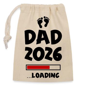 Dad 2026 Loading Papa Baby - Verschließbarer Geschenkbeutel aus Baumwolle (14x20cm) - Natur - Vorne