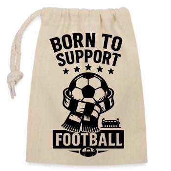 support football - Closable cotton gift bag (14x20cm) - nature - Front