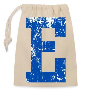 Letter e sport retro - Verschließbarer Geschenkbeutel aus Baumwolle (14x20cm) - Natur - Vorne