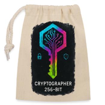 256-bit Cybersecurity Cryptographer - Closable cotton gift bag (14x20cm) - nature - Front