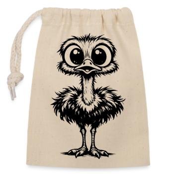 Du duvet aux grands yeux - Sac cadeau en coton avec cordon (14 x 20 cm) - nature - Devant