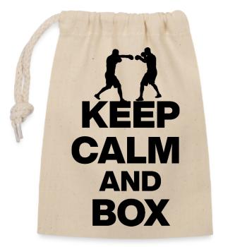 RESTE CALME ET BOXE, PUISSANCE DE COMBATTANT ! MMA OKTAGON s - Sac cadeau en coton avec cordon (14 x 20 cm) - nature - Devant