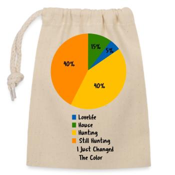 Funny Hunting Pie Chart Sarcastic Hunter Gift - Closable cotton gift bag (14x20cm) - nature - Front