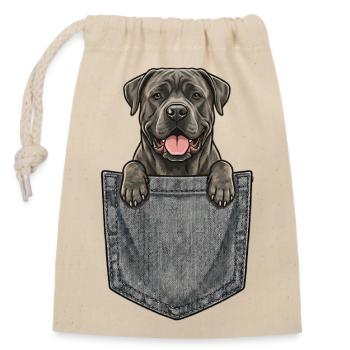 Cane Corso Italien dans la Poche - Chien Molosse - Sac cadeau en coton avec cordon (14 x 20 cm) - nature - Devant