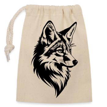 Fuchs Kopf Realistisch Tattoo Stil - Verschließbarer Geschenkbeutel aus Baumwolle (14x20cm) - Natur - Vorne