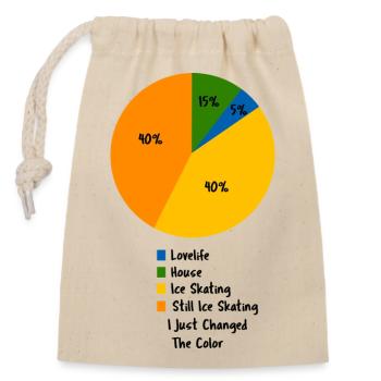 Eislauf-Leben Pie-Chart Eiskunstläufer - Verschließbarer Geschenkbeutel aus Baumwolle (14x20cm) - Natur - Vorne