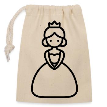 princess - Closable cotton gift bag (14x20cm) - nature - Front