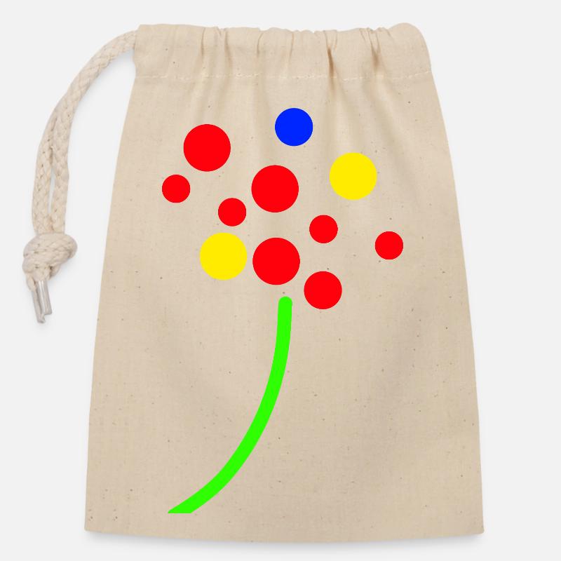 Konfetti Neon Blumenstrauß - Verschließbarer Geschenkbeutel aus Baumwolle (14x20cm) - Natur