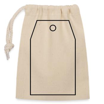 Étiquette cadeau - Sac cadeau en coton avec cordon (14 x 20 cm) - nature - Devant
