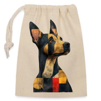 süßer Hund - Verschließbarer Geschenkbeutel aus Baumwolle (14x20cm) - Natur - Vorne