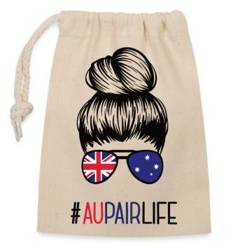 Australien Au Pair Australia Work and Travel - Closable cotton gift bag (14x20cm) - nature - Front