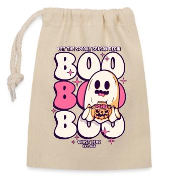 Boo Boo Boo Halloween Geist - Verschließbarer Geschenkbeutel aus Baumwolle (14x20cm) - Natur - Vorne
