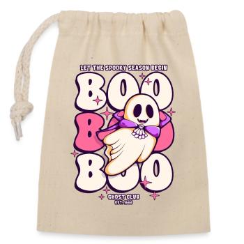 Boo Boo Boo Halloween Geist - Verschließbarer Geschenkbeutel aus Baumwolle (14x20cm) - Natur - Vorne