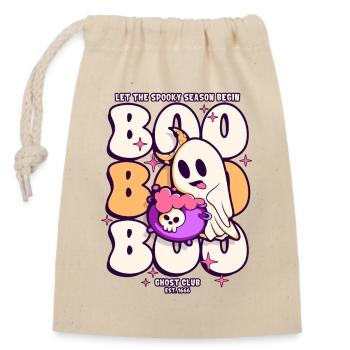 Boo Boo Boo Halloween Geist - Verschließbarer Geschenkbeutel aus Baumwolle (14x20cm) - Natur - Vorne