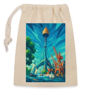 Sydney SYDNEY TOWER – Height in Harmony - Closable cotton gift bag (14x20cm) - nature - Front