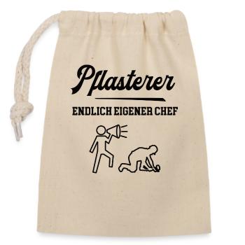 Pflasterer Chef Selbstständigkeit Firma Gründen - Verschließbarer Geschenkbeutel aus Baumwolle (14x20cm) - Natur - Vorne