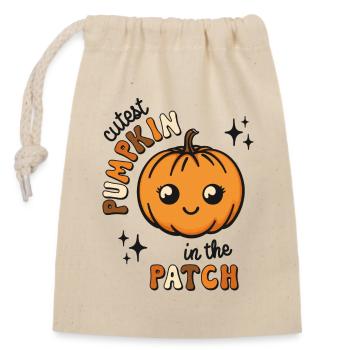 Cutest Pumpkin in the Patch süßer Kürbis - Verschließbarer Geschenkbeutel aus Baumwolle (14x20cm) - Natur - Vorne