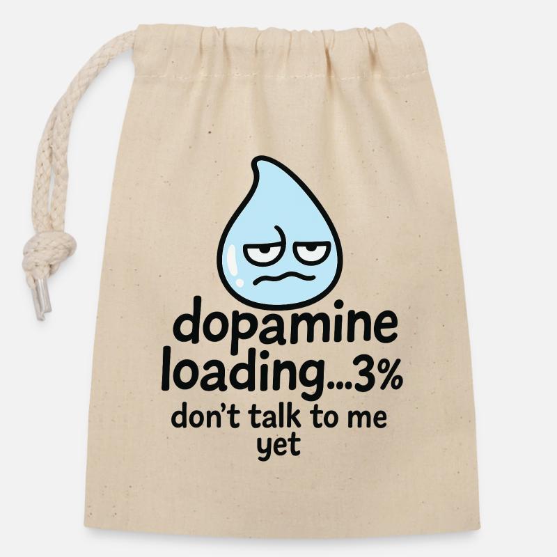 Gouttelette de pourcentage de la charge de dopamine - Sac cadeau en coton avec cordon (14 x 20 cm) - nature