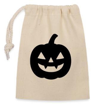 Masque de citrouille effrayante Halloween Design - Sac cadeau en coton avec cordon (14 x 20 cm) - nature - Devant