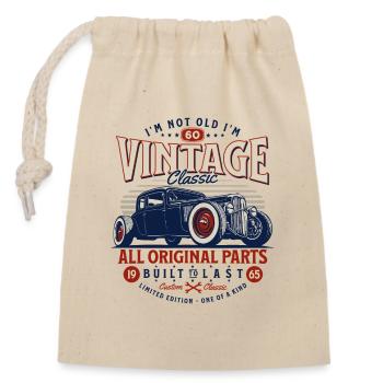 1965 Vintage Geburtstag Retro Auto Geschenk - Verschließbarer Geschenkbeutel aus Baumwolle (14x20cm) - Natur - Vorne