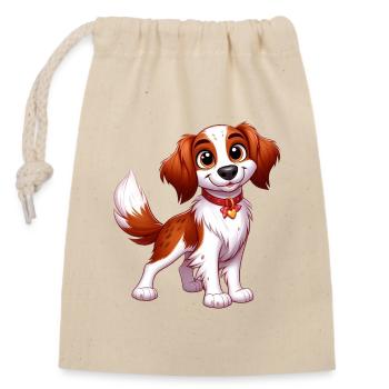 Brittany Spaniel 5 - Closable cotton gift bag (14x20cm) - nature - Front