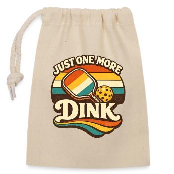 Funny Pickleball Shirt Just One More Dink - Closable cotton gift bag (14x20cm) - nature - Front
