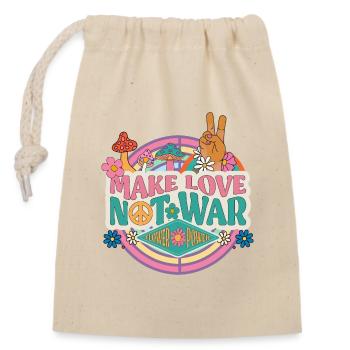 Flower Power - Make love not War - Verschließbarer Geschenkbeutel aus Baumwolle (14x20cm) - Natur - Vorne