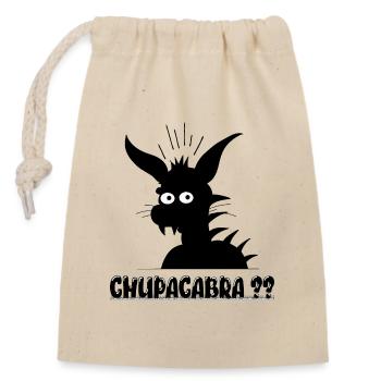 Chupacabra Funny Minimal Cartoon Illustration - Closable cotton gift bag (14x20cm) - nature - Front