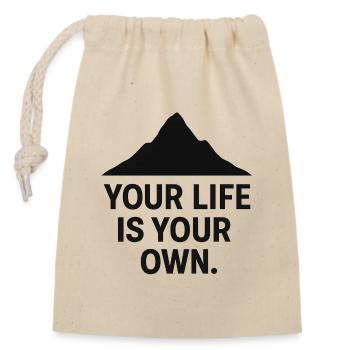 Votre vie - Sac cadeau en coton avec cordon (14 x 20 cm) - nature - Devant