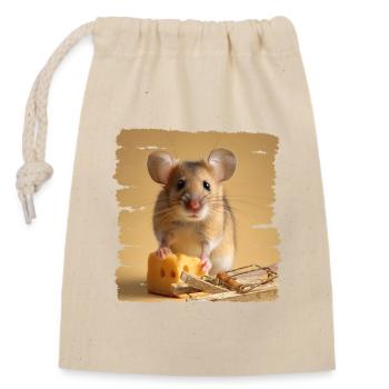 Les souris sont des animaux intelligents - Sac cadeau en coton avec cordon (14 x 20 cm) - nature - Devant