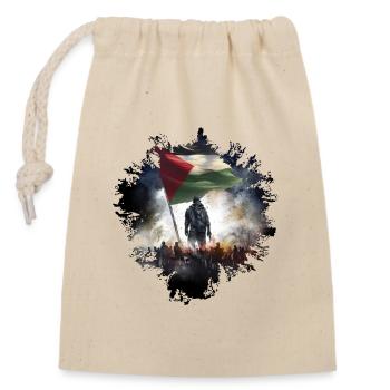 Free Palestina Gaza - Closable cotton gift bag (14x20cm) - nature - Front