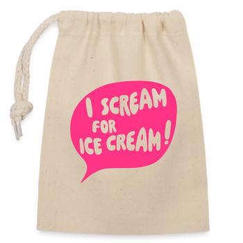 I Scream for Ice Cream - Verschließbarer Geschenkbeutel aus Baumwolle (14x20cm) - Natur - Vorne