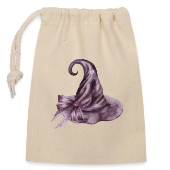 Chapeau de sorcière - Sac cadeau en coton avec cordon (14 x 20 cm) - nature - Devant