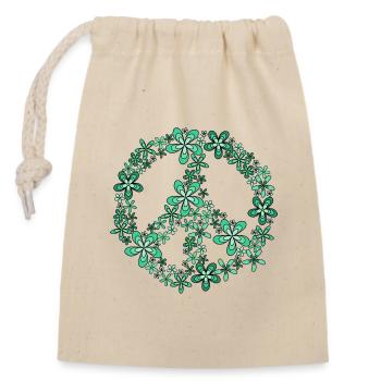 Peace - Closable cotton gift bag (14x20cm) - nature - Front
