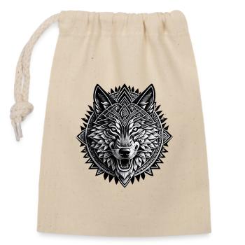 Tête de loup thaïlandaise - Sac cadeau en coton avec cordon (14 x 20 cm) - nature - Devant