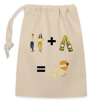 Drinken | Saufen | Party | Baby | Lustig| Fasching - Verschließbarer Geschenkbeutel aus Baumwolle (14x20cm) - Natur - Vorne