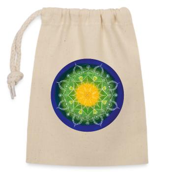 Herzchakra – Mandala der Liebe & Balance - Verschließbarer Geschenkbeutel aus Baumwolle (14x20cm) - Natur - Vorne