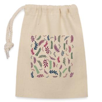 Jardin botanique fleuri - Sac cadeau en coton avec cordon (14 x 20 cm) - nature - Devant