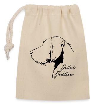 DEUTSCH DRAHTHAAR Profil Hunde Jagdhund Wilsigns - Verschließbarer Geschenkbeutel aus Baumwolle (14x20cm) - Natur - Vorne