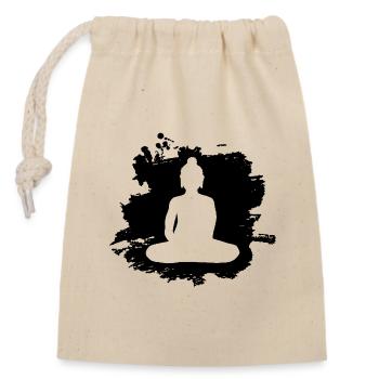 Yoga Buddha Yogi Art - Verschließbarer Geschenkbeutel aus Baumwolle (14x20cm) - Natur - Vorne