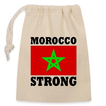Morocco strong maroc - Sac cadeau en coton avec cordon (14 x 20 cm) - nature - Devant