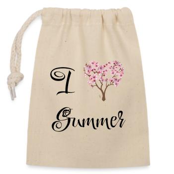 Summer | Summer | Tree | Blossoms | Sunshine - Closable cotton gift bag (14x20cm) - nature - Front