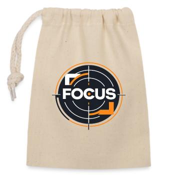 Focus Target Circle Logo - Closable cotton gift bag (14x20cm) - nature - Front