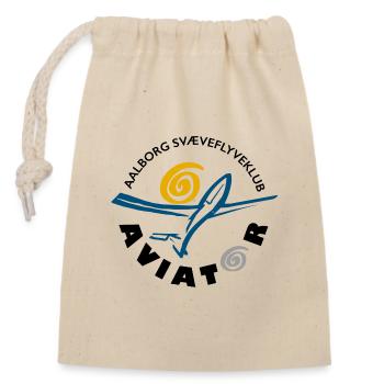 Aviator - Closable cotton gift bag (14x20cm) - nature - Front