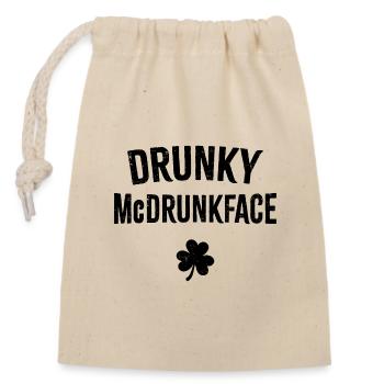 Drunky McDrunkface - Verschließbarer Geschenkbeutel aus Baumwolle (14x20cm) - Natur - Vorne