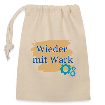 Wieder mit Wark - Verschließbarer Geschenkbeutel aus Baumwolle (14x20cm) - Natur - Vorne