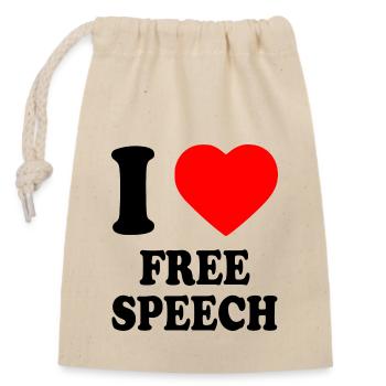 i love free speech - Sac cadeau en coton avec cordon (14 x 20 cm) - nature - Devant