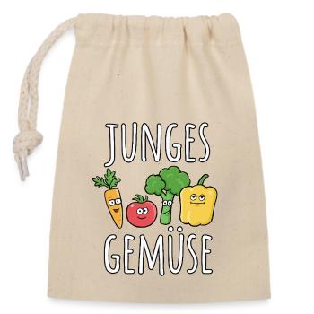Junges Gemüse - Verschließbarer Geschenkbeutel aus Baumwolle (14x20cm) - Natur - Vorne